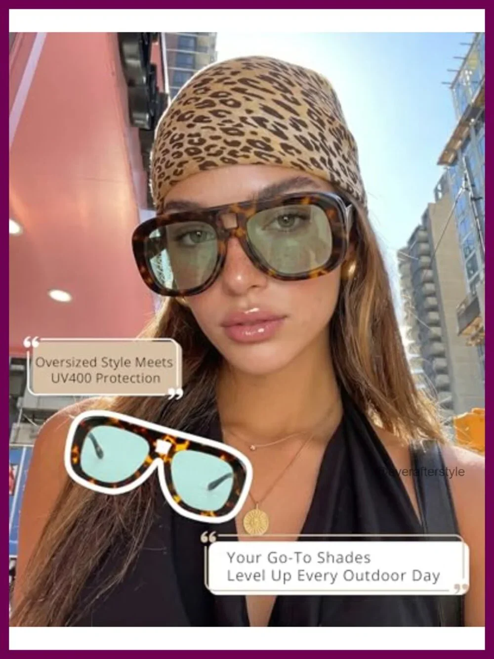 Oversized Retro Aviator Sunglasses UV400 Protection